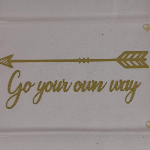 "Go Your Own Way" Clear Rectangular Acrylic Tray Gold Graphic Arrow NWOT - Picture 2 of 5